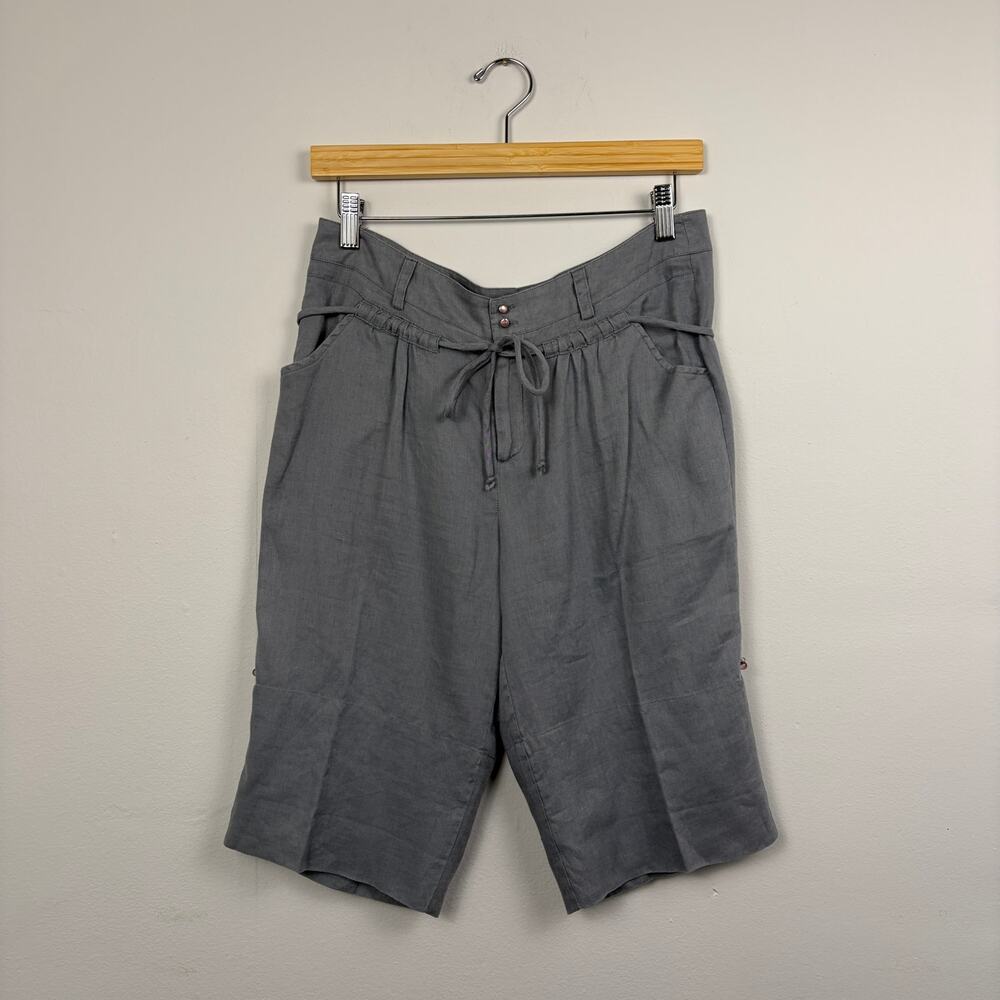 Sita Murt Linen Drawstring Long Short Gray 38